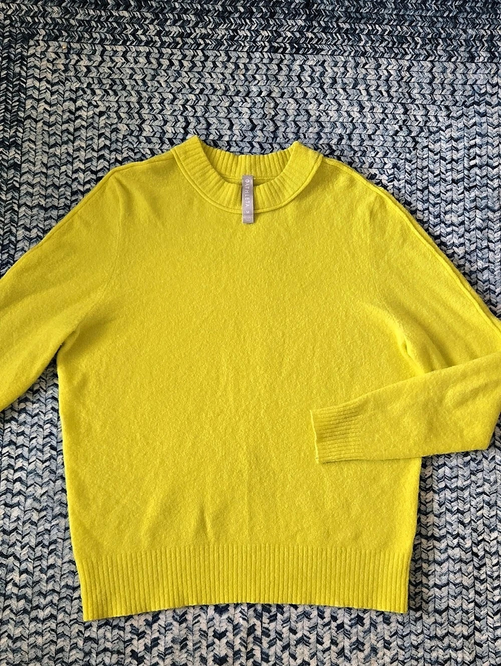 Athleta Merino Wool Crewneck Sweater in Neon Yellow